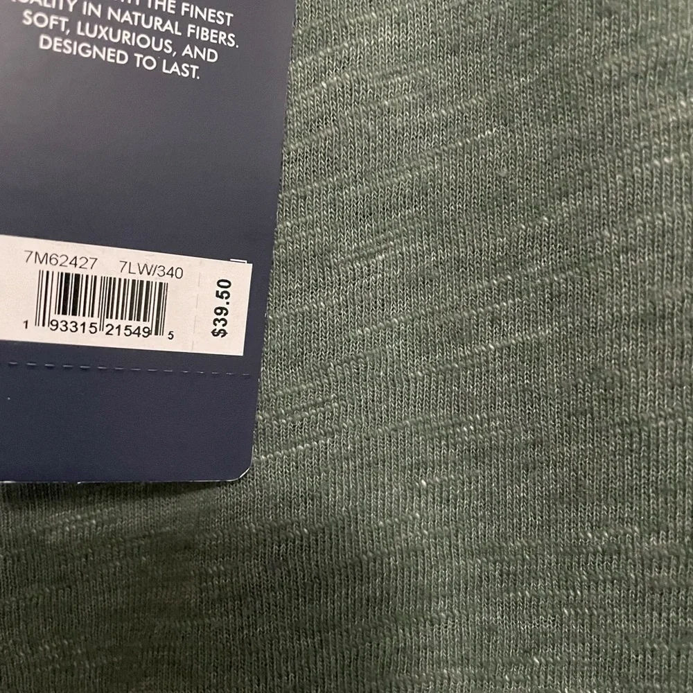 NWT Men Lucky Brand green linen shirt short sleeve - Picture 5 of 7